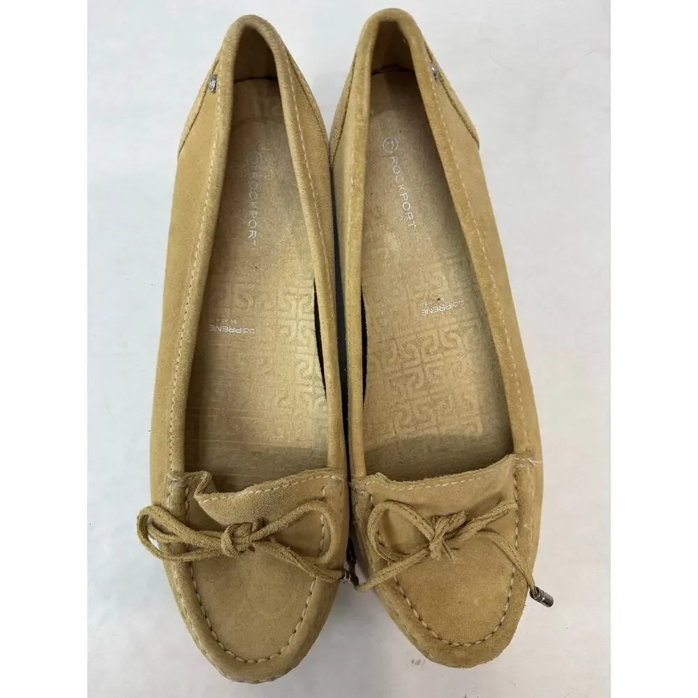 Rockport Smart Loafter Suede Tan Beige Washable Footwear Women's Size 6.5